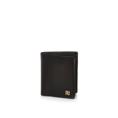 Black leather fold out wallet